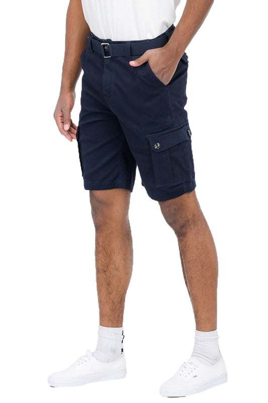 WEIV Mens Belted Cargo Shorts with Belt - Belt | MENLL